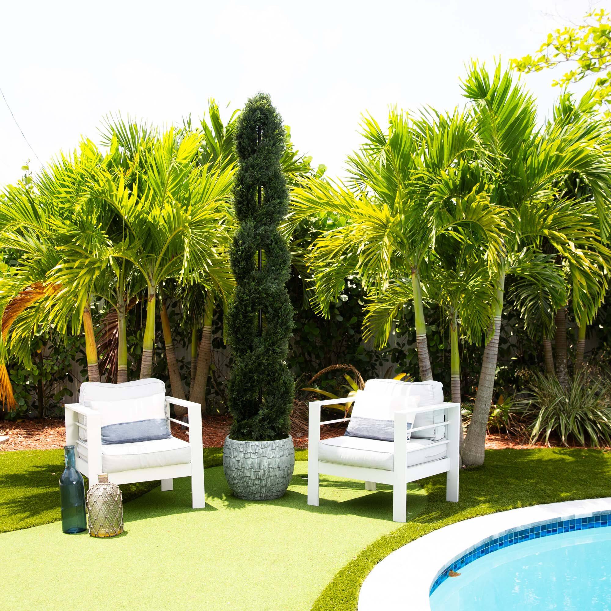 8ft. UV-Resistant Double Pond Cypress Spiral Topiary